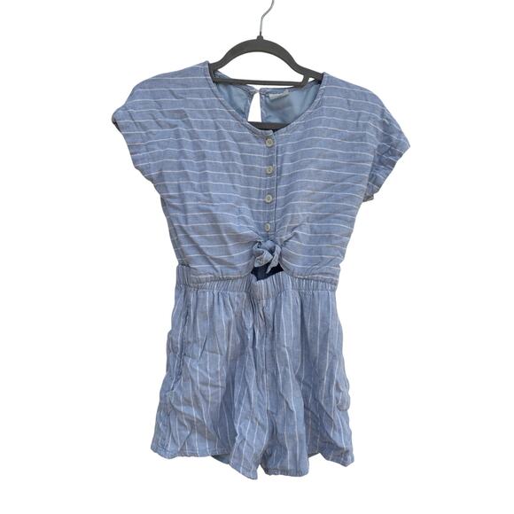 Abercrombie Romper, Blue Pin Stripe, Waist Cut Out, Size Girls‎ 11-12 - Picture 1 of 7